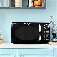 Vista 6 de Nostalgia Retro Microwave Oven - 0.7 Cu Ft, 700-Watt Countertop Size with Glass Turntable, Child Safety Lock, 8 Auto-Cook Programs, Digital Clock