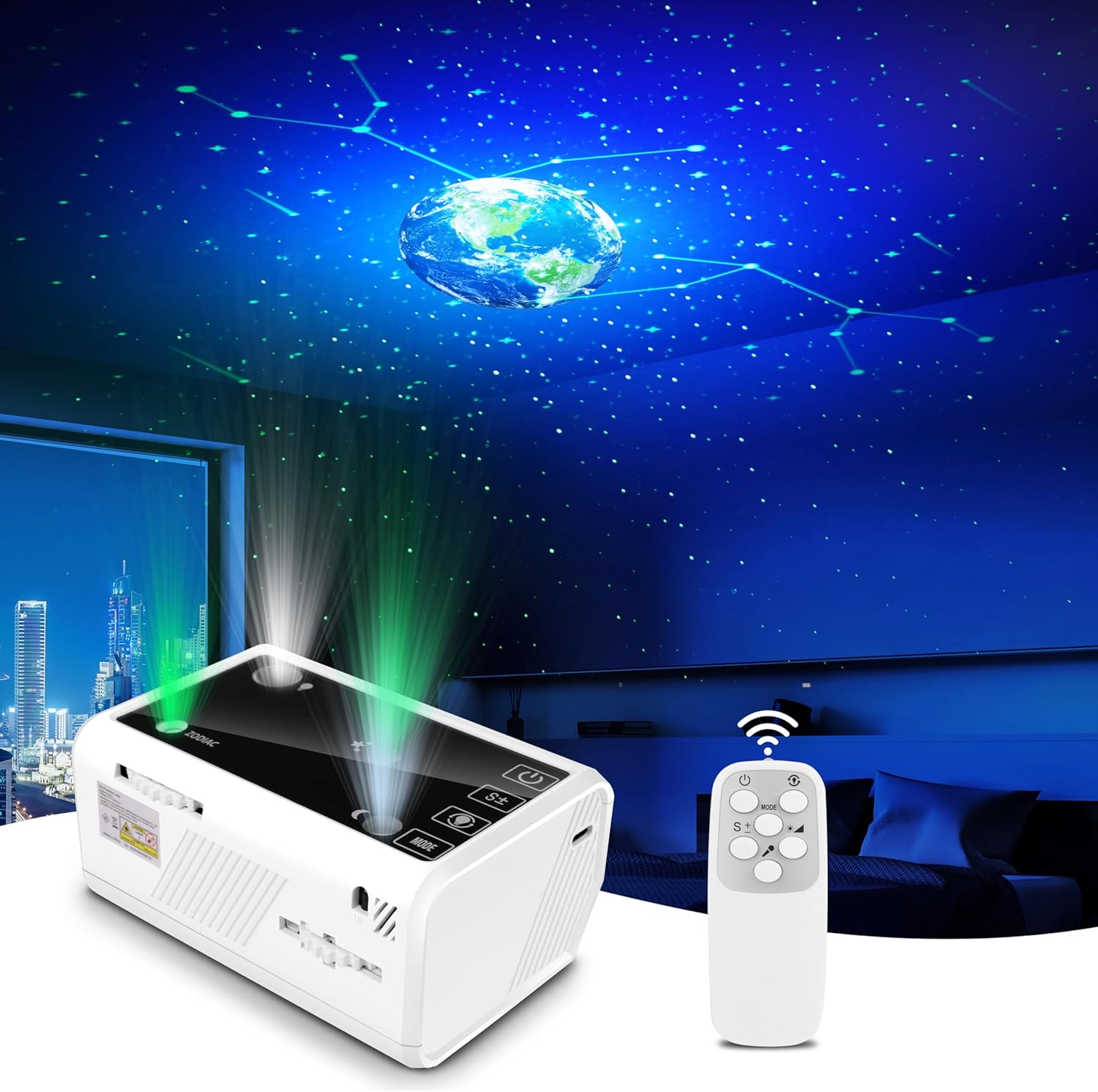 12 Constellations Star Projector, Northern Galaxy Light, 5 Planet Projector, Upgraded Starry Nebula Ceiling LED Lamp With Timer & Remote, Home Planetarium Night Light for Kids Adults