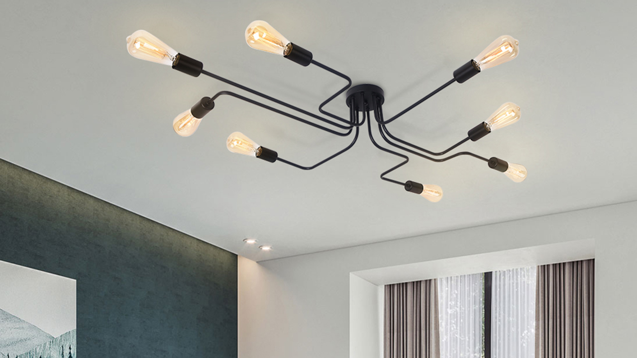 Lingkai Industrial Ceiling Light Vintage Chandelier Metal Pendant