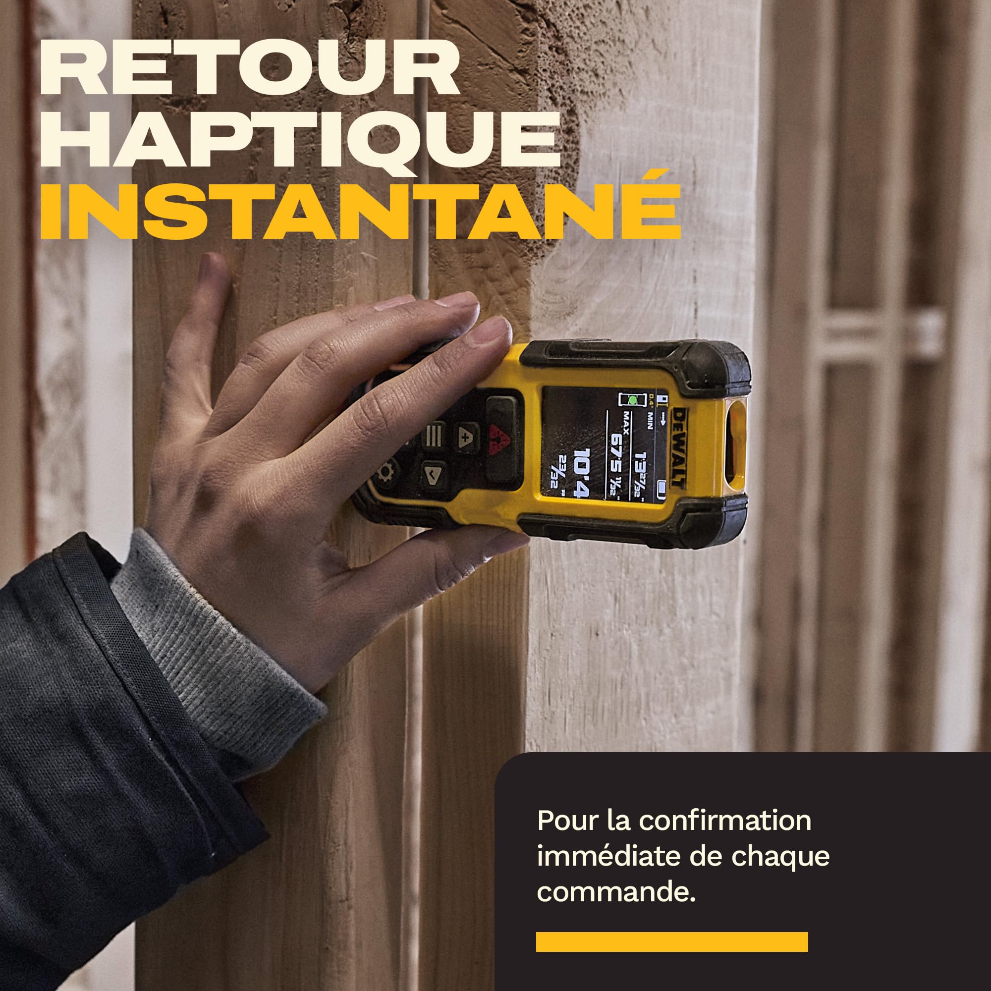 DEWALT Télémètre Laser 60 m avec Batterie Lithium Rechargeable, DWHT78200-XJ