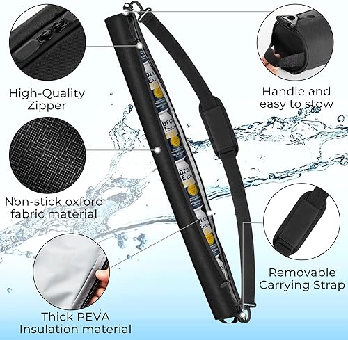 Miniatura 2 de Bolsa térmica de golf con mangas de cerveza, 7 latas, funda térmica aislada para bolsas de golf, mantiene las bebidas enlatadas frías mientras estás