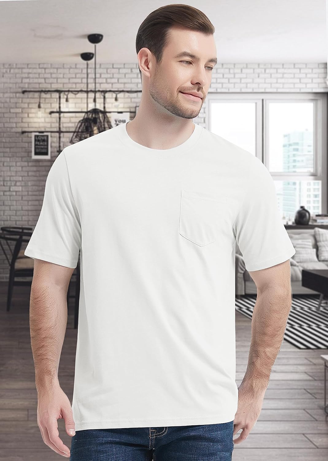 MAGCOMSEN Mens Pocket T Shirts Short Sleeve Cotton Moisture Wicking Plain Tshirts Casual Lightweight Summer Basic Tees - Image 7