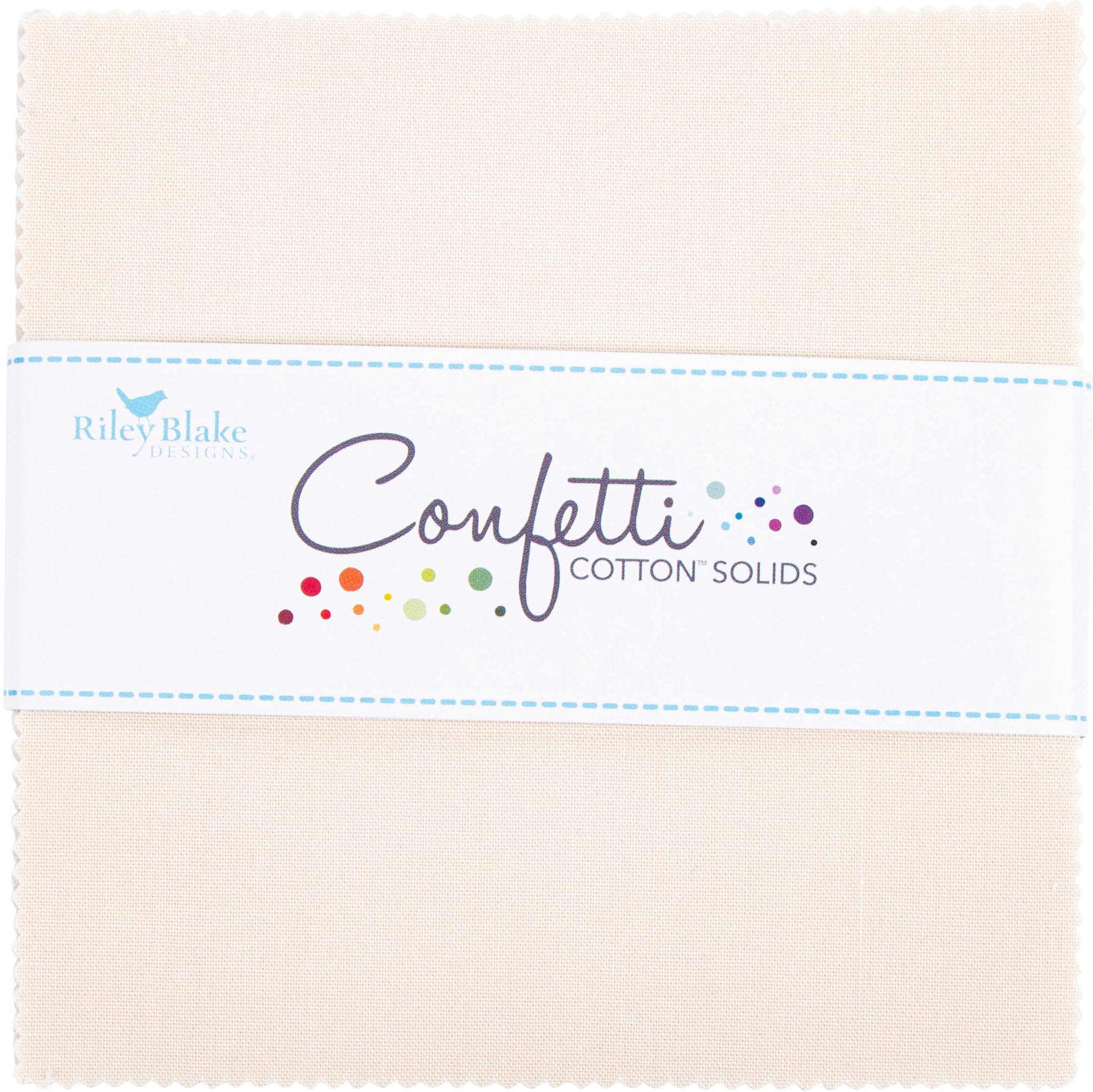 Confetti Cotton Solids Ivory 5" Stacker 42 5-inch Squares Charm Pack Riley Blake 5-120-IVORY-42