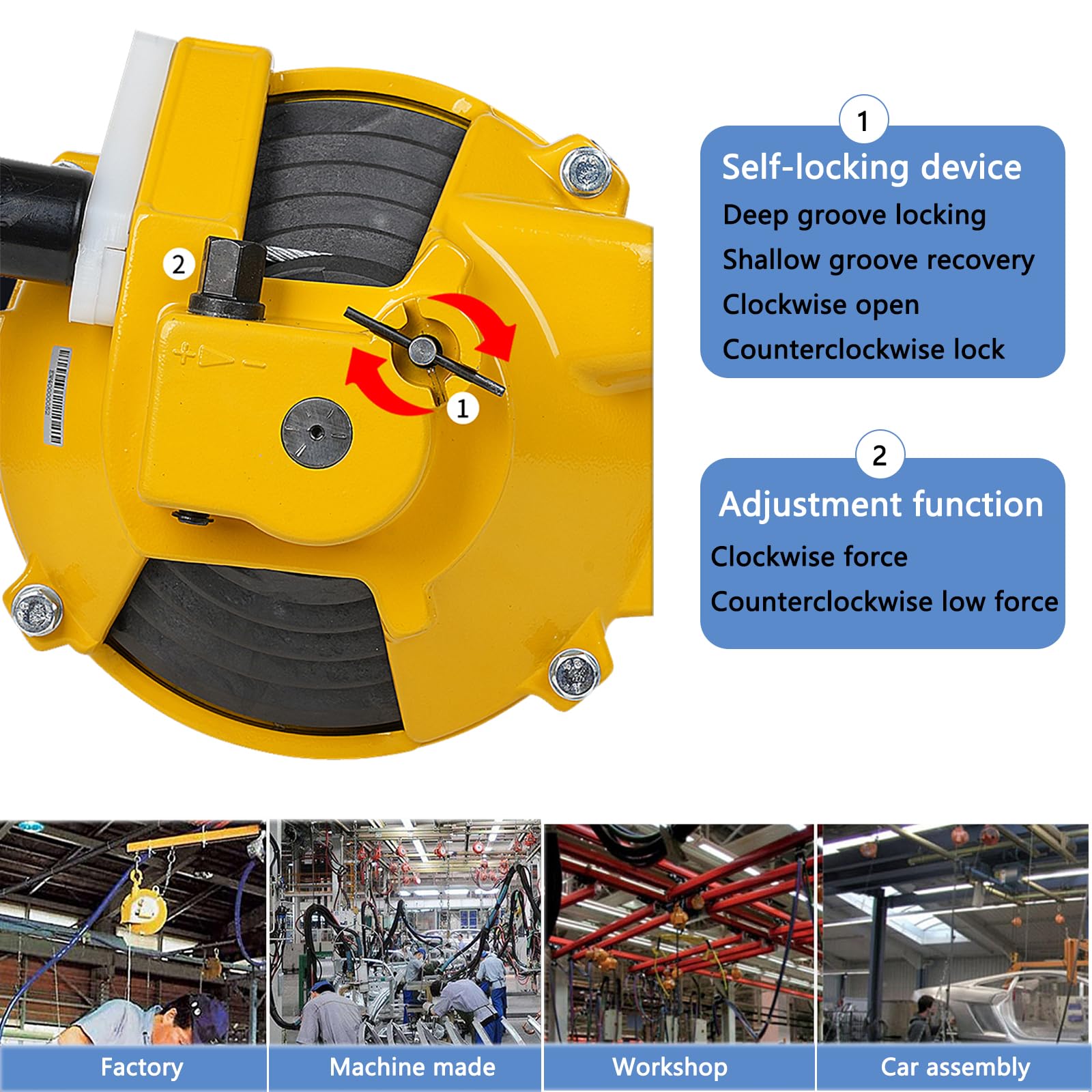 Einstellbarer Federzug Balancer, Einziehbare Selbsthemmend Spring Balancer, 30-40kg/40-50kg/50-60kg Federbalancer, Balancer Federzug-Halterung Balancer für Fabrik Werkstatt Maschinen