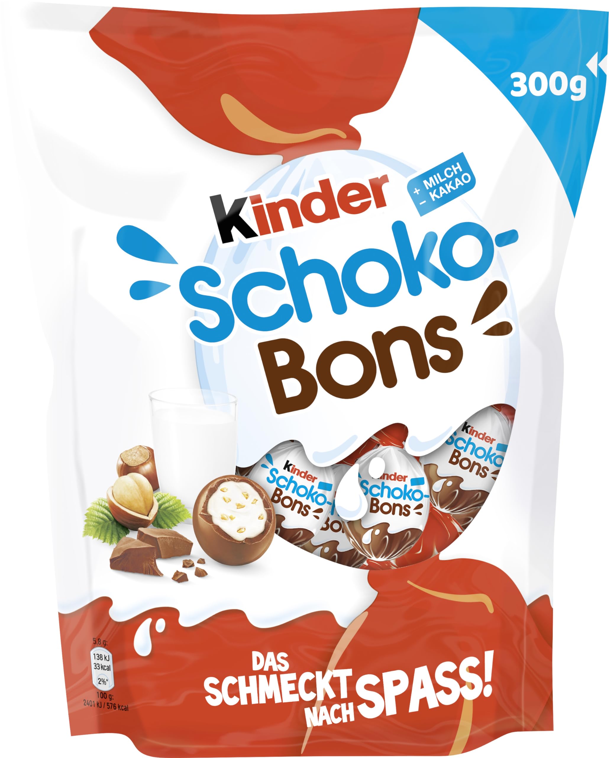 Kinder Schoko-Bons – Cremige kinder Schoko-Bons mit Milchcreme und zarter Vollmilchschokolade – Süßigkeiten zu Ostern – Ostergeschenk – 1 Packung à 300 g