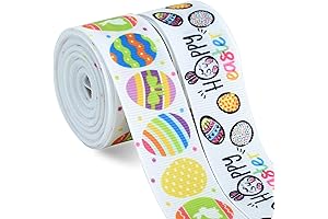TONIFUL 2 Rolls 1 Inch Easter Grosgrain Ribbon for Happy Easter and Delighted Decoration