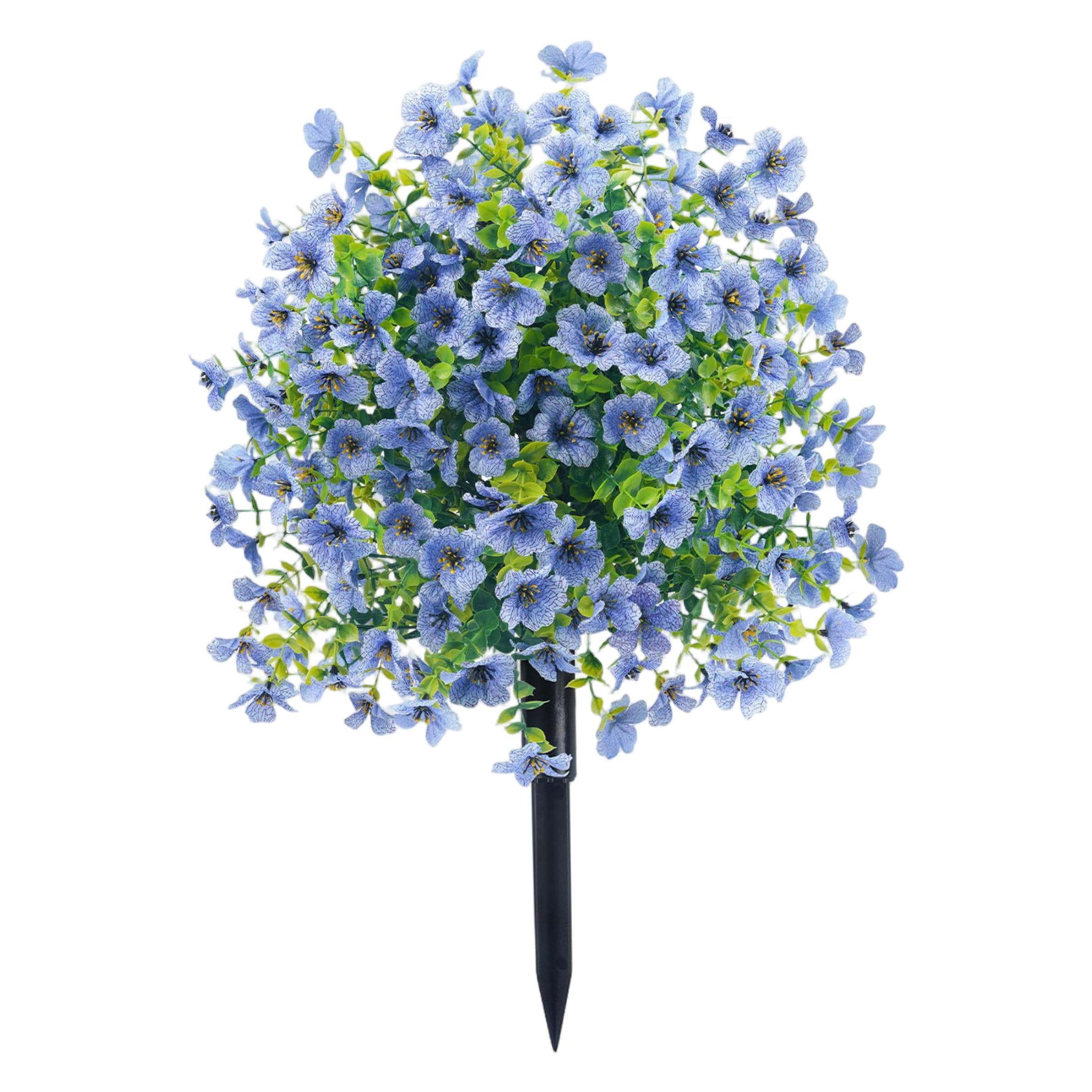 Buissons d'extérieur résistants aux UV faux eucalyptus violet bleu 56 cm