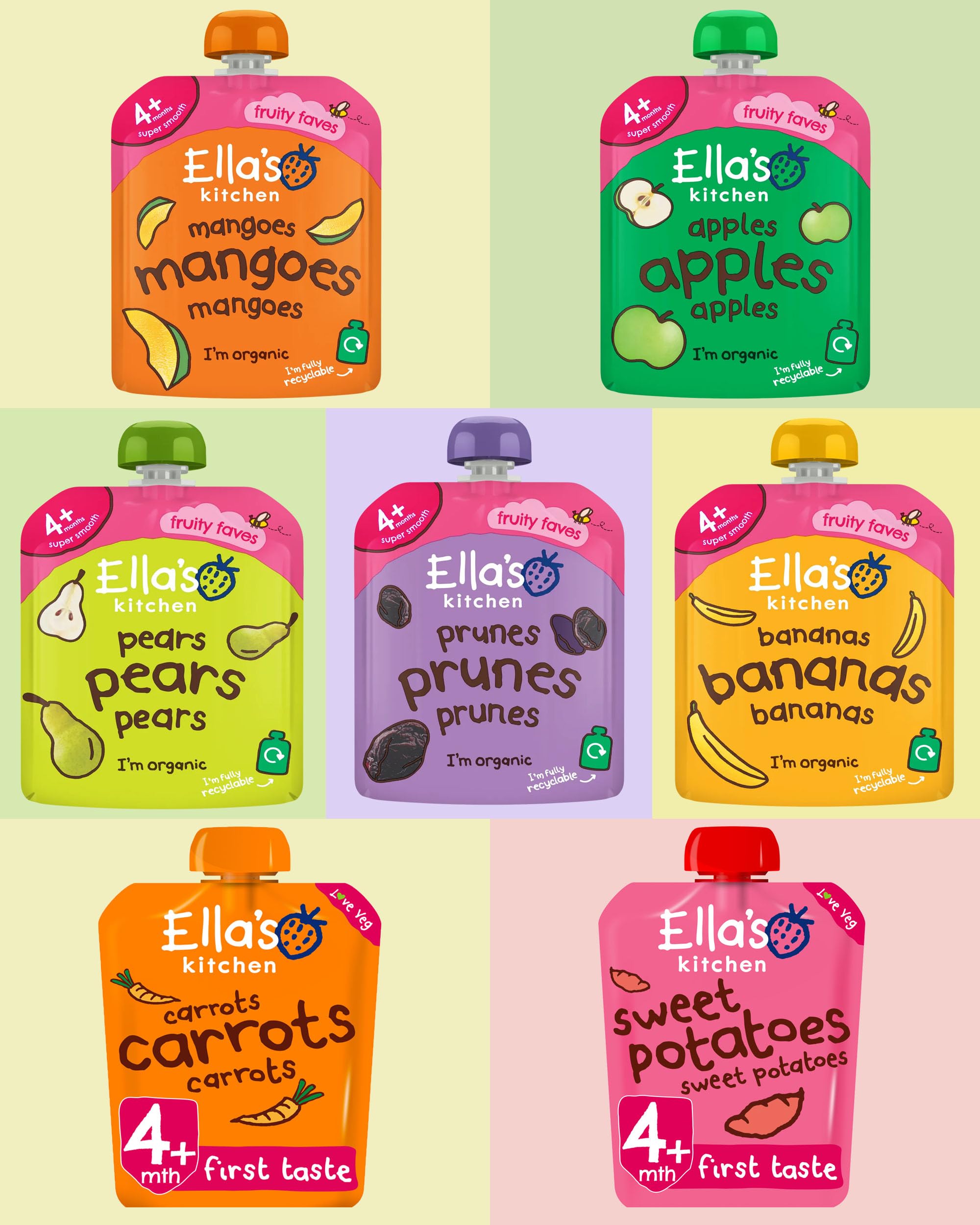 Sponsored Ad – Ella's Kitchen First Tastes Mixed Case Selection Organic Baby Food from 4 month (7x70g)