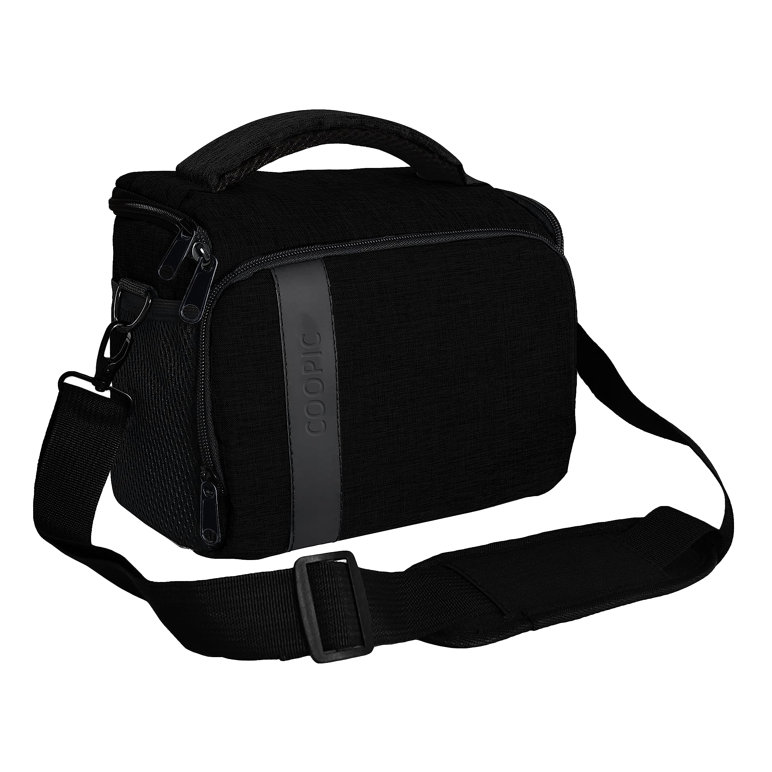 COOPIC BL-26L (LARGE) Messenger CANVAS DSLR Camera Bag Urban Life Shoulder Case for Nikon Sony Canon Olympus Pentex Interchangeable Mirrorless Micro 4/3 Full Frame Lens Digital SLR (Black)