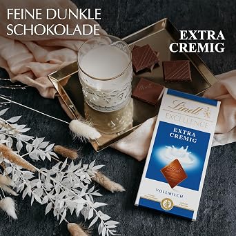 Lindt Excellence Extra Creamy Milk Chocolate 100 g Bar Delicate Melting Elegant Milk Chocolate with Creamy Milky Aroma Intense Long-Lasting Taste Chocolate Gift