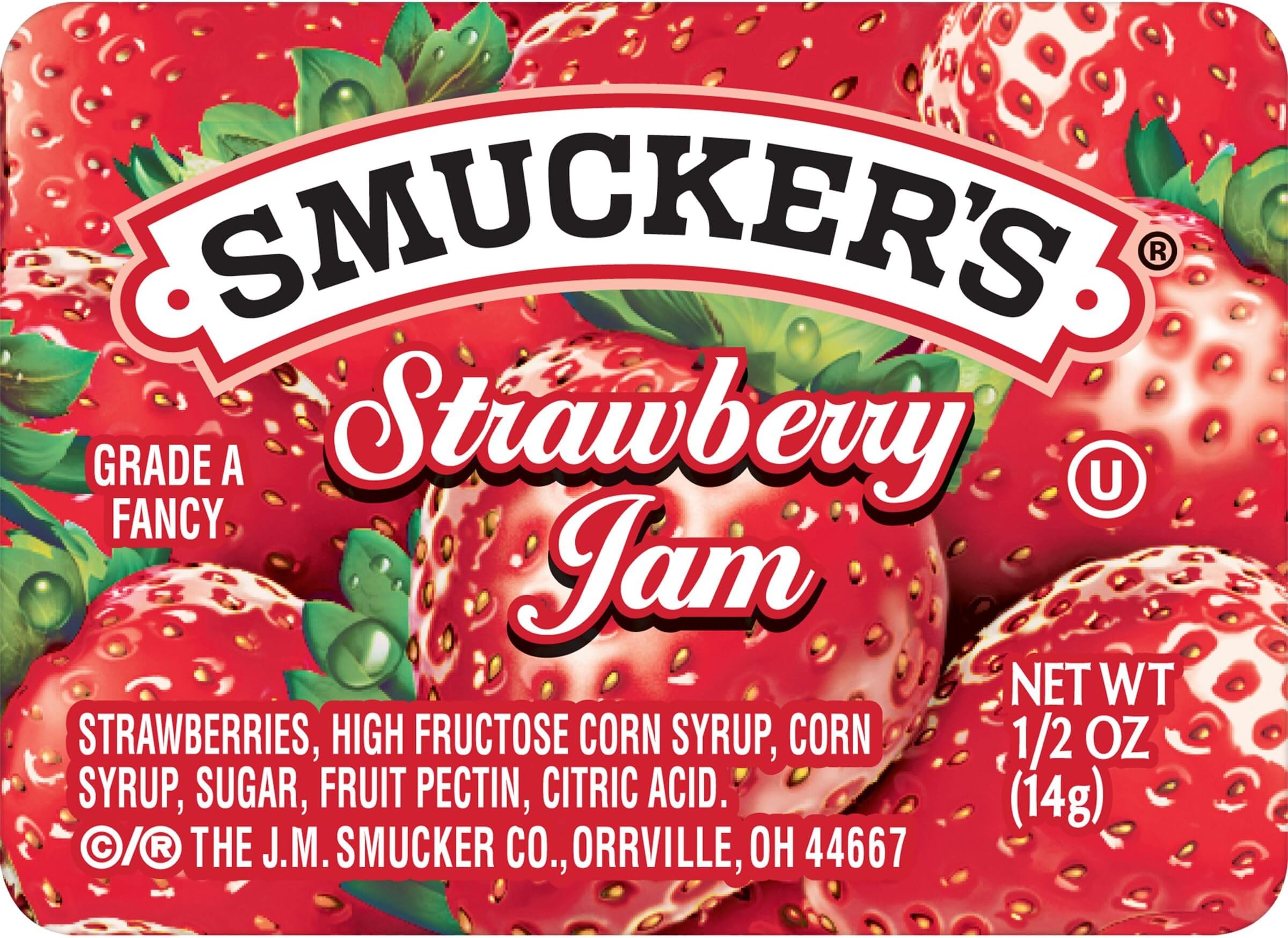 Smucker's Strawberry Jam, 1/2 oz Plastic Portion Control Cup, 200 Count Case