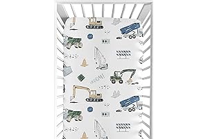 Construction Truck Boy Fitted Crib Sheet - Sweet Jojo Designs