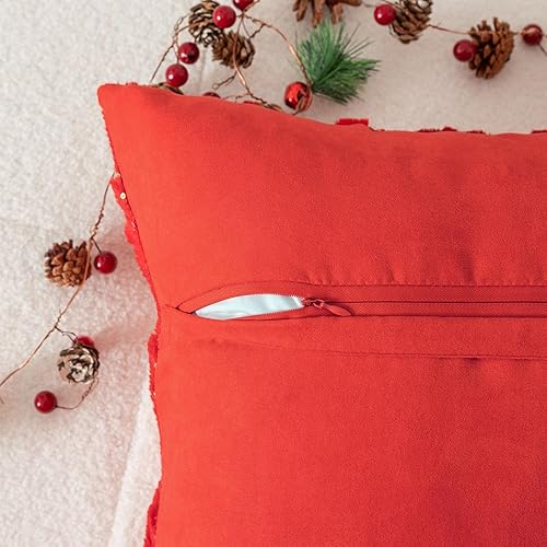 Miniatura 4 de UGASA - Juego de 2 fundas de almohada navideñas de 20 x 20 pulgadas, suaves, de piel sintética, copos de nieve, decorativas, lujosas, jacquard,