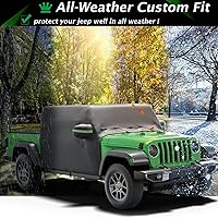 Vista 6 de Big Ant Funda impermeable para cabina de automóvil para Jeep Gladiator JT 2020-2023, protección para todo tipo de clima al aire libre con cremallera