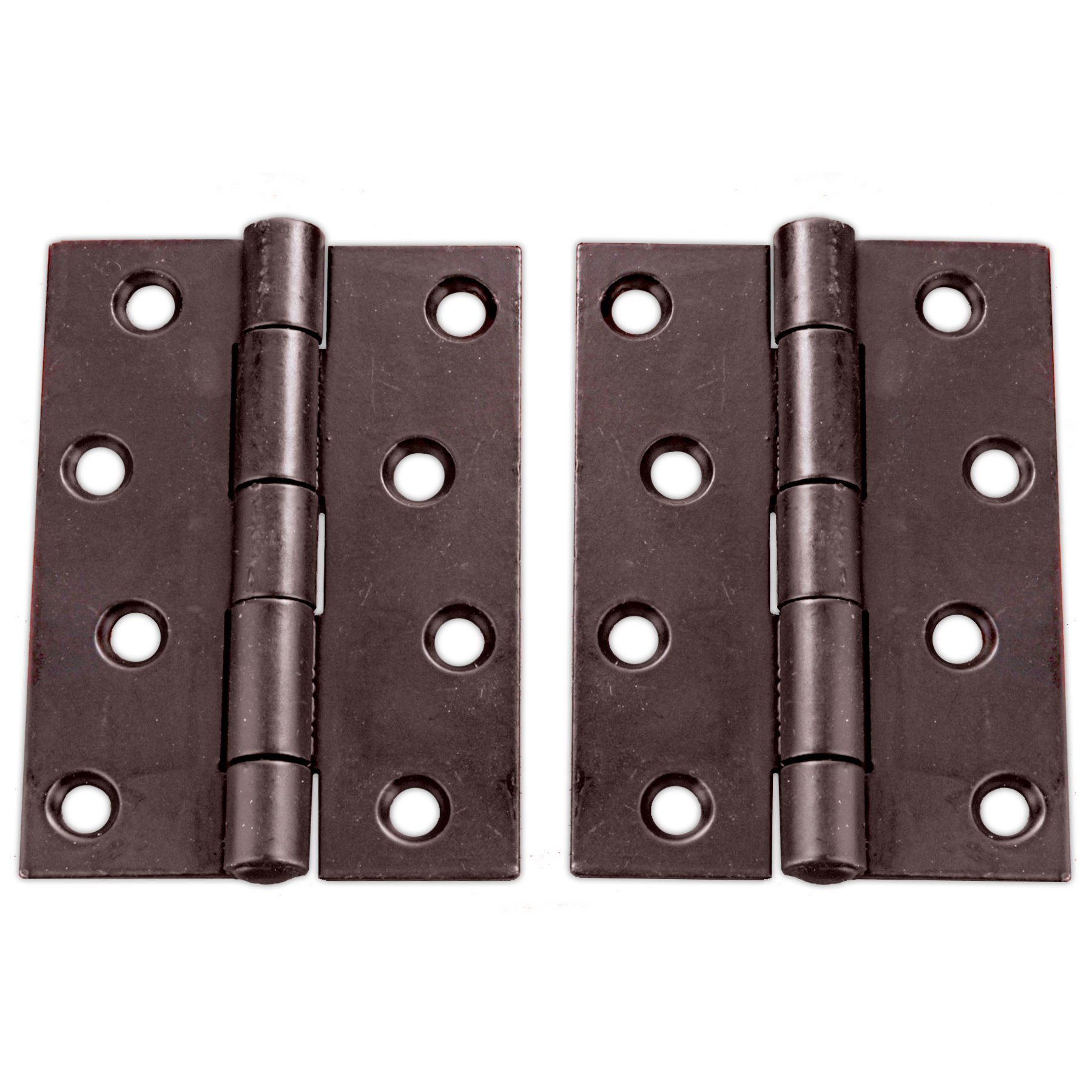 White Hinge Black 2X 4" Fixed Pin Heavy Butt Hinges | Internal/External Use