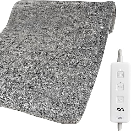 ZXU Almohadilla térmica para aliviar el dolor de espalda y calambres, almohadilla térmica ultra suave de 12 x 24 pulgadas con terapia de calor