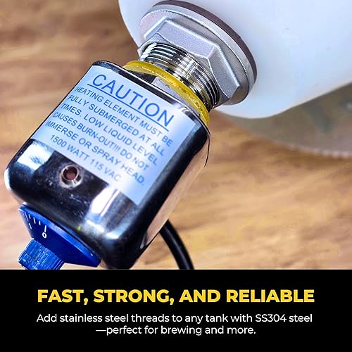 Miniatura 130 de MiniBrew Mamparo sin soldadura NPT EZ de 1/2 pulgada con juntas EPDM para elaboración casera (paquete de 3)