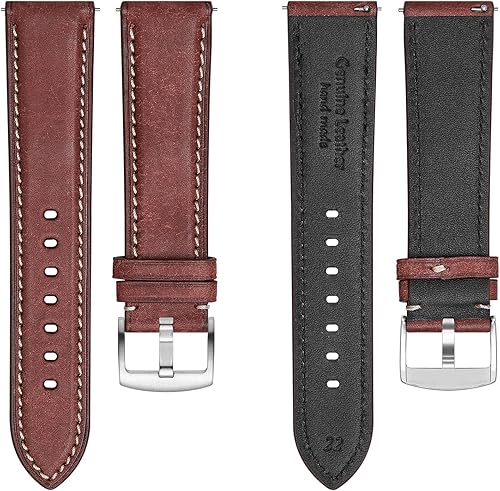 Miniatura 2 de Genuine Leather Watch Band,Italian Pueblo Cowhide,Quick Release,Silver Buckle,8 Colors,18mm 19mm 20mm 21mm 22mm