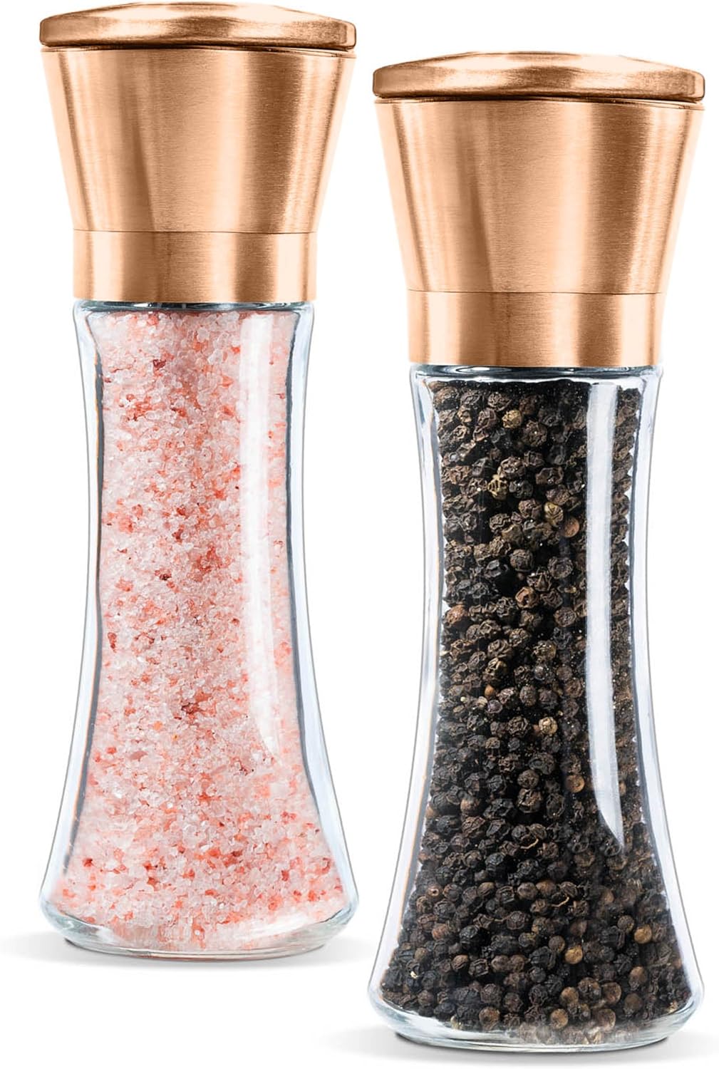 Premium Salt and Pepper Grinder Set of 2 Brushed Pepper