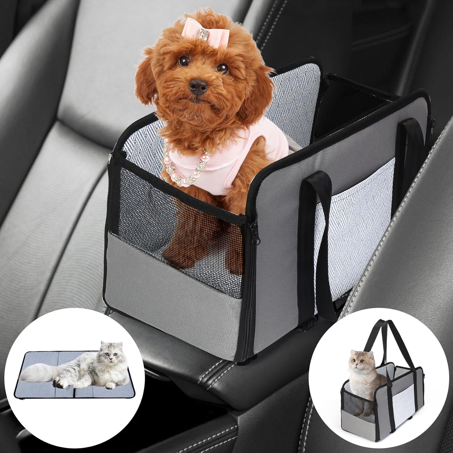 Dog Car Seat,Summer Pet Console Car Seat,Armrest Booster