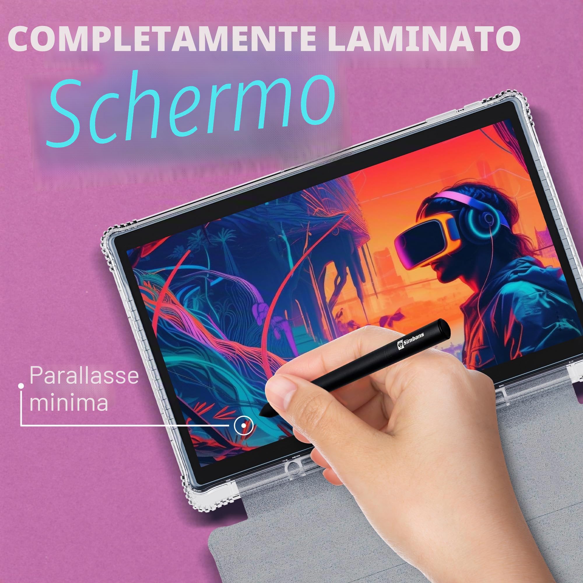 PicassoTab X14 Tavoletta Grafica Standalone • Nessun Computer Necessario • Ampio Schermo Laminato da 14" • App di Disegno PRO e Tutorial • Stylus Pen • Tavoletta Grafica Portatile per Artisti • X14