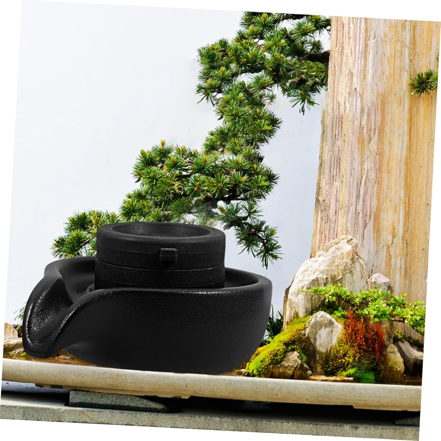 SOLUSTRE Mill Fountain Decor for Outdoor and Indoor Water Gardens Efficient Circulating Water Outlet Accessory for Fish Tanks and Courtyards Natural Flowing Waterfall Landscape Feature