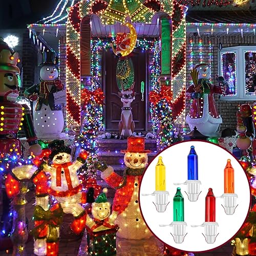 Miniatura 6 de 500 bombillas de repuesto de Navidad de 2.5 V, 0.425 W, 0.17 amperios, repuesto para tira de luces, suministros de decoración al aire libre (base