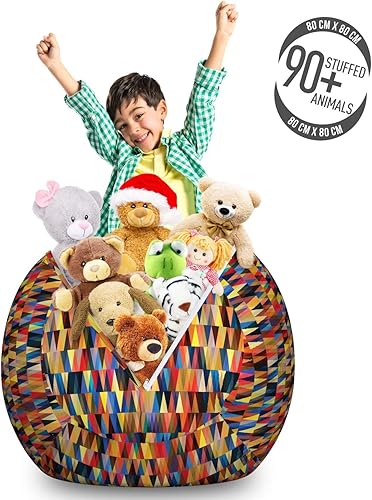 Miniatura 36 de Lunarable Silla de almacenamiento para adolescentes, coloridos patines de estilo retro, para actividades juveniles, para niñas y niños, divertido