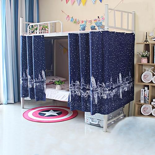 Miniatura 6 de Cortinas opacas para dormitorio individual y individual, litera, a prueba de polvo, para debajo de la cama, cortinas de privacidad, 2 paneles + 1
