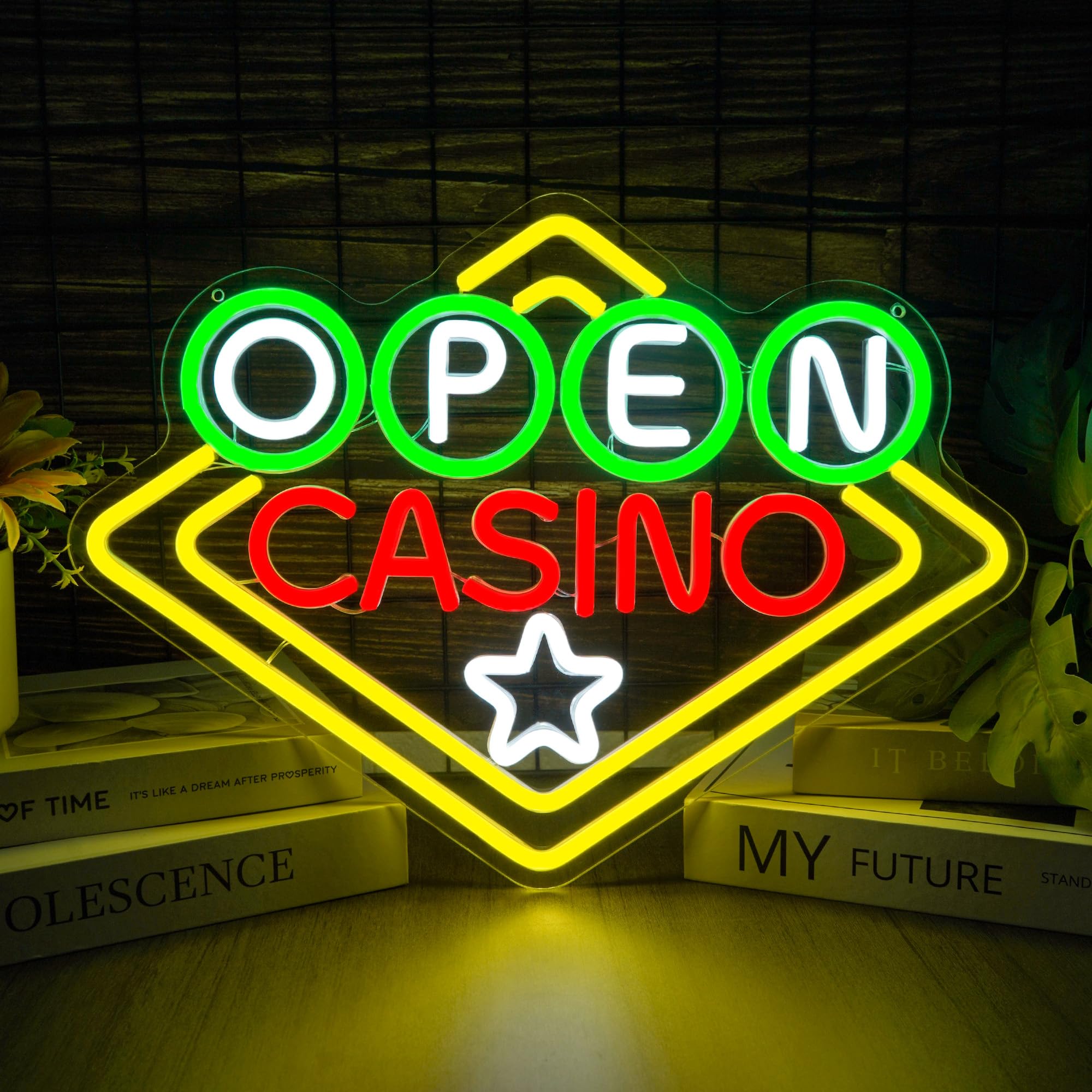 Amazon.com: Casino Neon Sign - OPEN CASINO LED Neon Light for