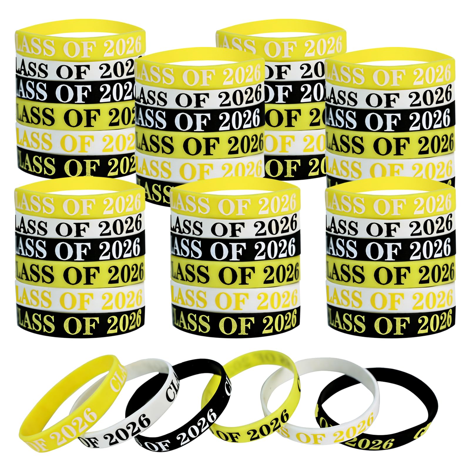 Mitibet 48 Pcs Class of 2026 Wristbands, Leavers Gifts, Silicone Graduation Bracelets, School Student Gifts from Teachers, Year 6 and 11 Primary Secondary School Leavers 2026 Decorations, Bracelet