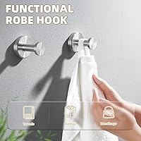 Vista 4 de APLusee Ganchos para toallas de baño de níquel cepillado, ganchos de acero inoxidable 304, paquete de 2 ganchos de toallas resistentes para baño