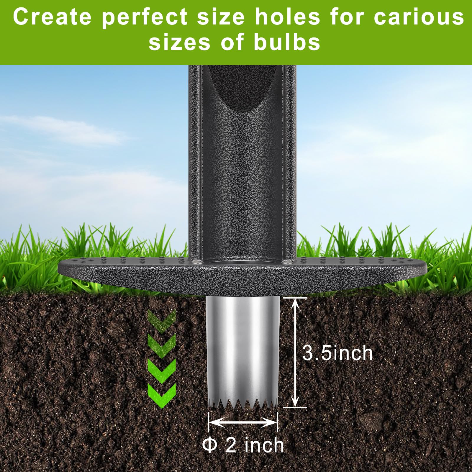 Outil De Plantation De Bulbes De Tulipes Couteau à Gazon, Pelle à Main pour Pelouse Et Jardin, avec PoignéE Souple en Caoutchouc pour Creuser des Trous pour Planter des Bulbes De Fleurs