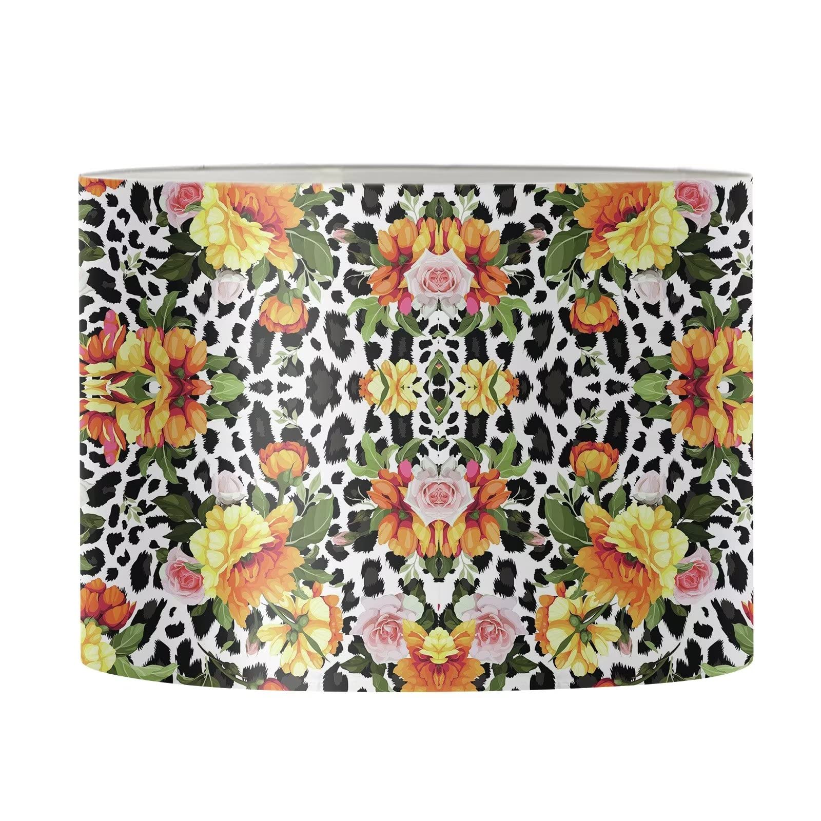 Suhoaziia Leopard Floral Lampshades with Metal Frame, Universal Desk Lamps Bedside Table Lamp Night Lights Shade for Bedroom Living Room — image 1