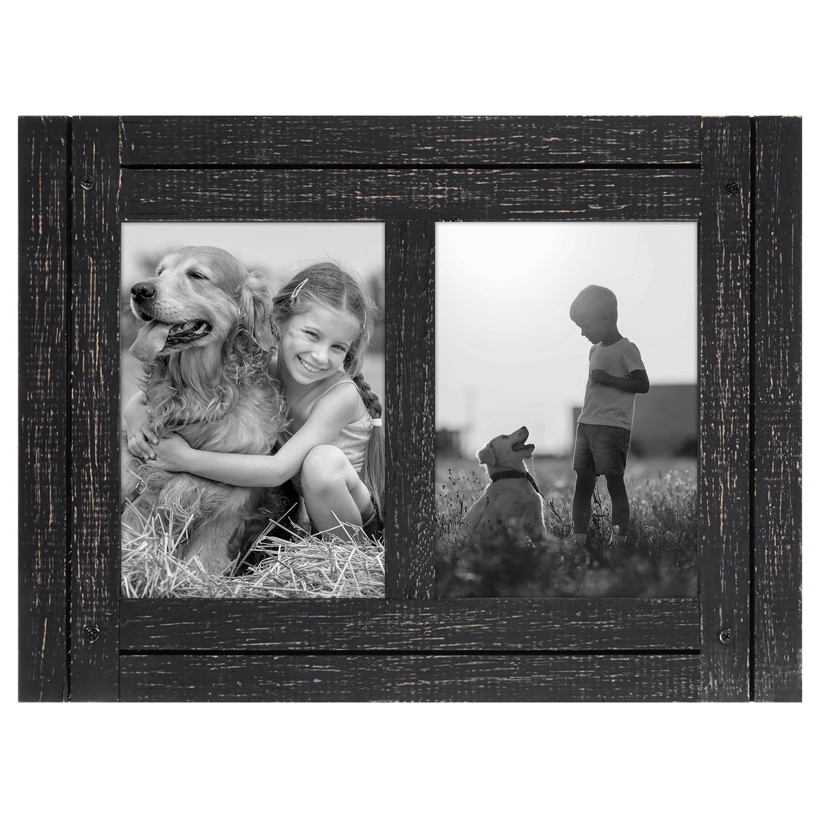 Buy Americanflat 5x7 Double Picture Frame in Charcoal Black Textured