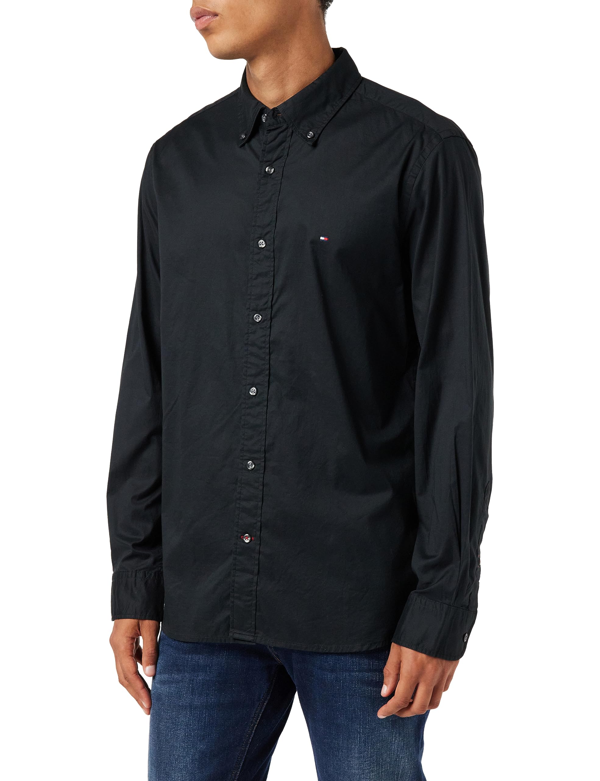 Tommy Hilfiger Camiseta Core Flex Popelina RF Camisas Casuales para Hombre