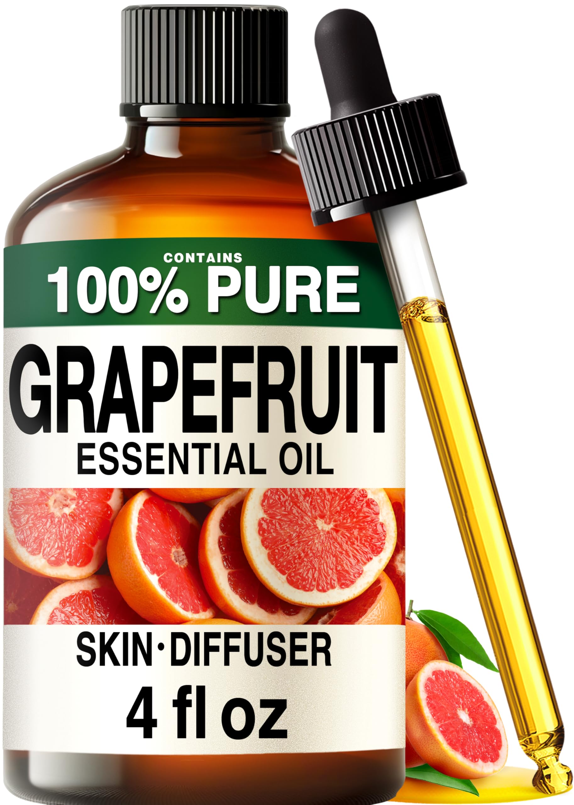 Kukka 100% Pure Grapefruit Essential Oil for Skin, Diffuser, 4 Fl Oz