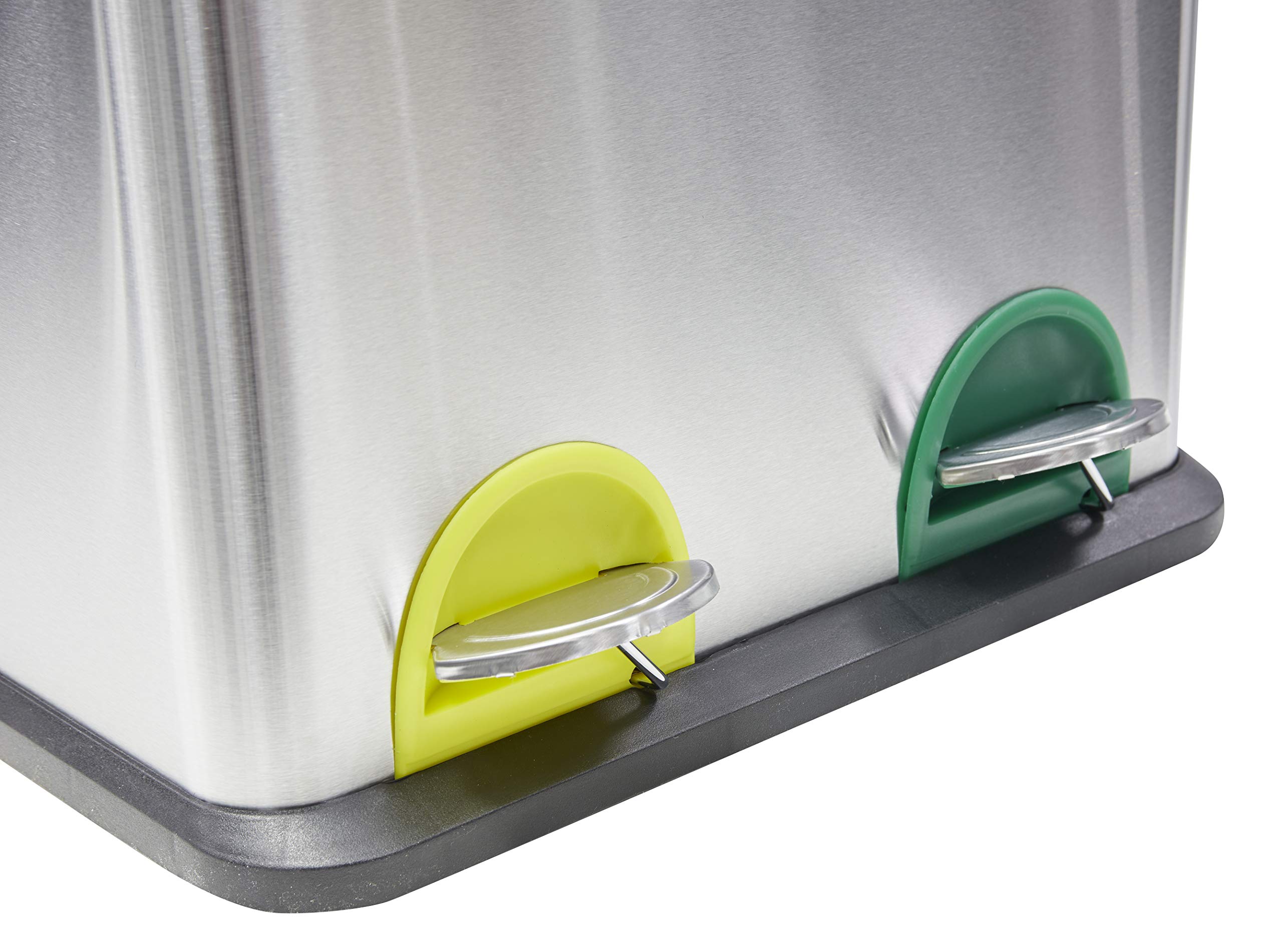 Arregui Step Bin CR705-30L Cubo de Basura y Reciclaje de Acero Inoxidable con Pedal | 2x15L (30L) | Cubos de Basura de Cocina | Papelera de Reciclaje para Casa y Oficina
