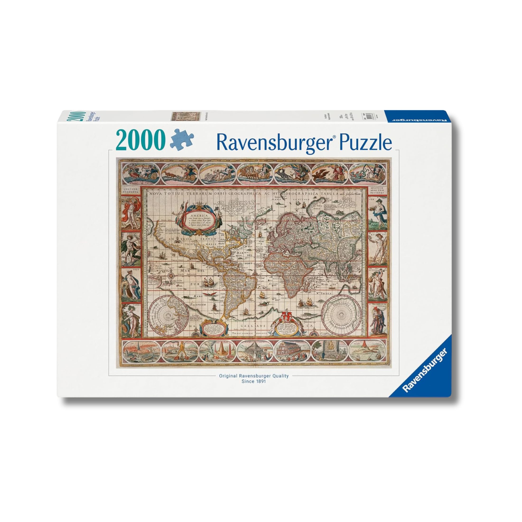 Ravensburger - Puzzle Mappamondo 1650 | Puzzle 2000 Pezzi | Rompicapo Adulti E Bambini dai 14 Anni in su | Regalo per Bambini E Adulti | Misure 98x75cm
