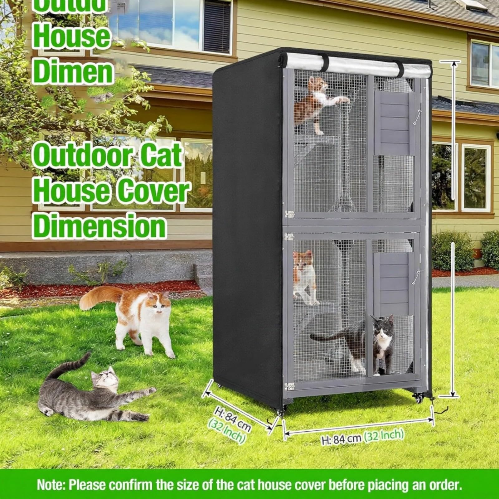 Housse de protection pour cage à chats en tissu Oxford haute densité pour une durabilité durable et une résistance à l'eau