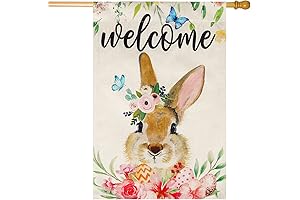 Easter Garden Flag,28×40 Inch Vertical Double Sided,Large Burlap Yard Flags for Outdoors