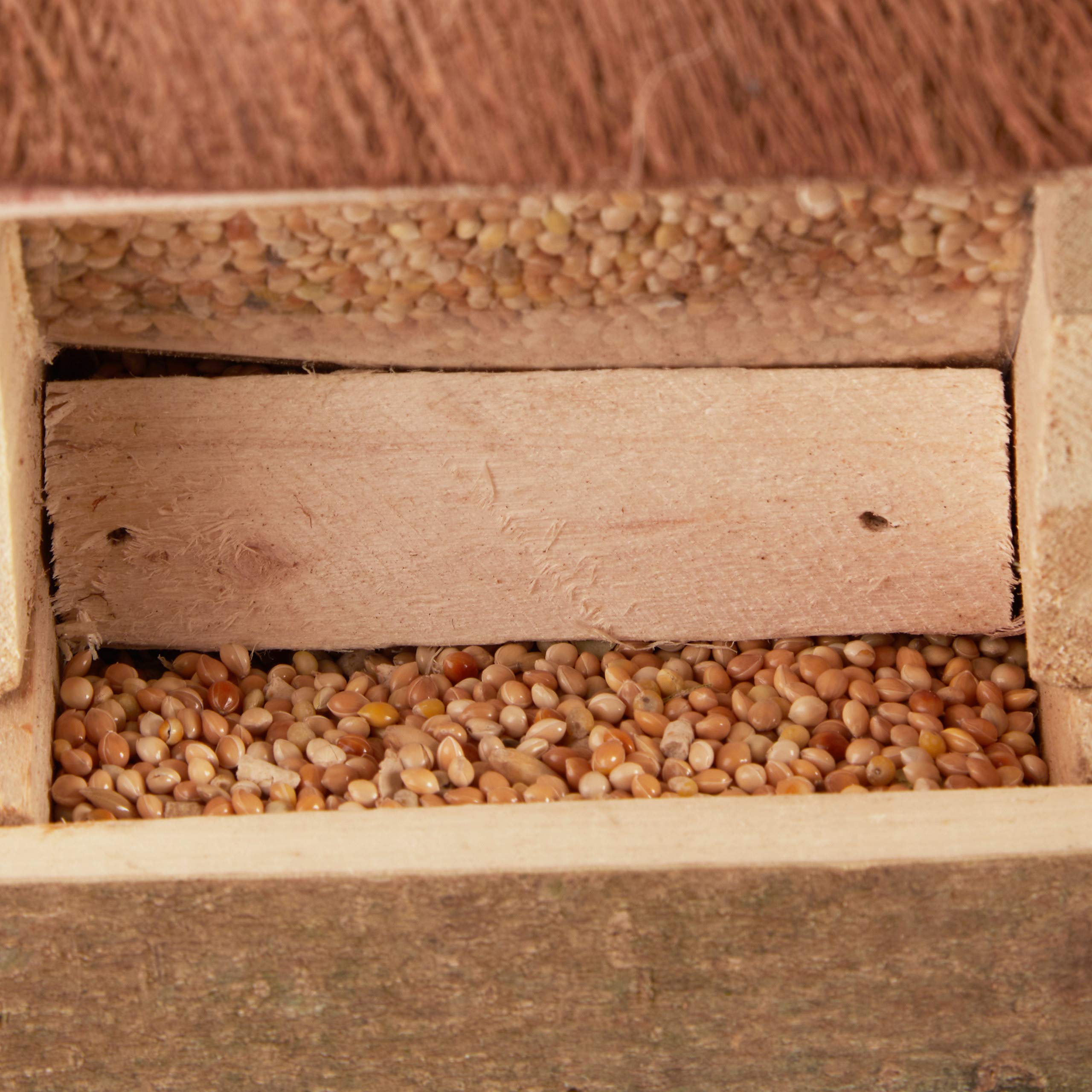 relaxdays Casetta per Uccelli, Realizzata a Mano, in Legno, Decorazione per Balcone & Giardino, 15x12x15 cm, Naturale