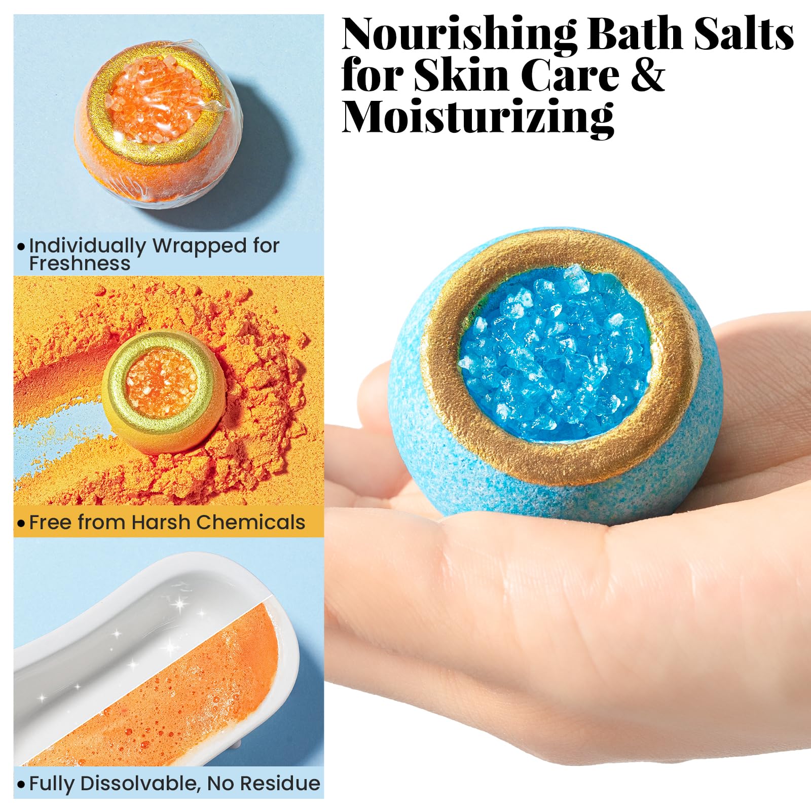Amazon.com : Crystal Bath Bomb Gift Set – 12 Pack with 6 Natural