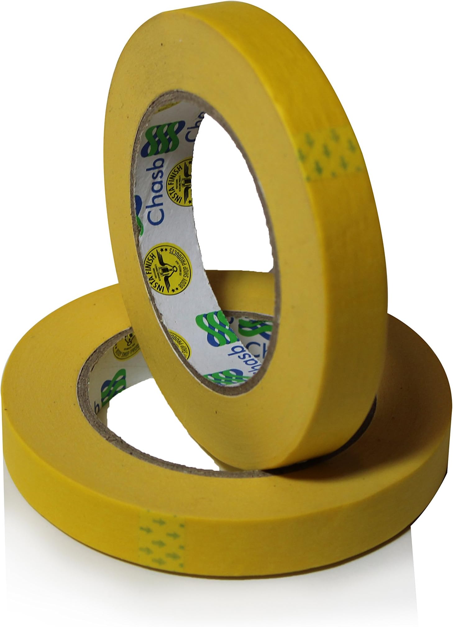 Performance Yellow Masking Tape (3/4 inch x 60 Yards) 1 Case of 48 Rolls - Crepe Paper Industrial Grade - Easy Release Auto Body Tape .75"