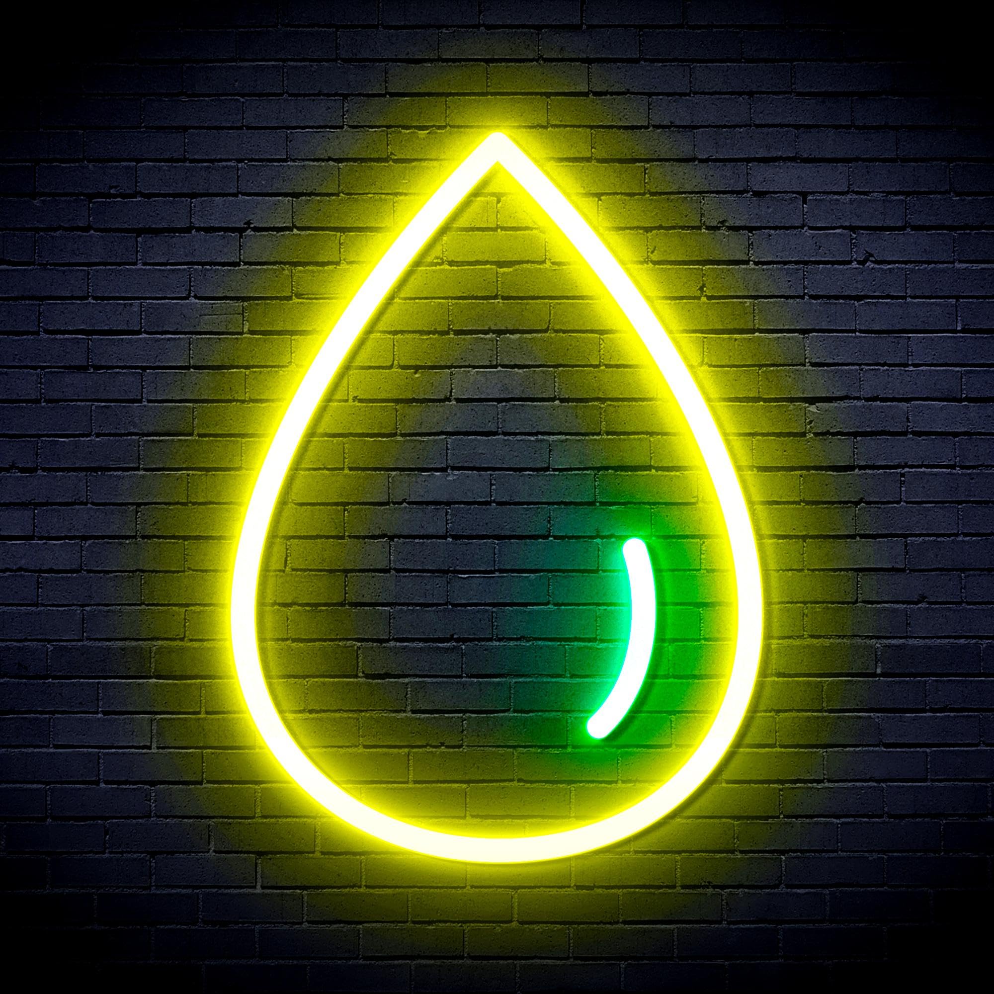 ADVPRO Water Droplet Flex Silicone LED Neon Sign - Green & Yellow - st16s64-fnu0070-gy โ image 1