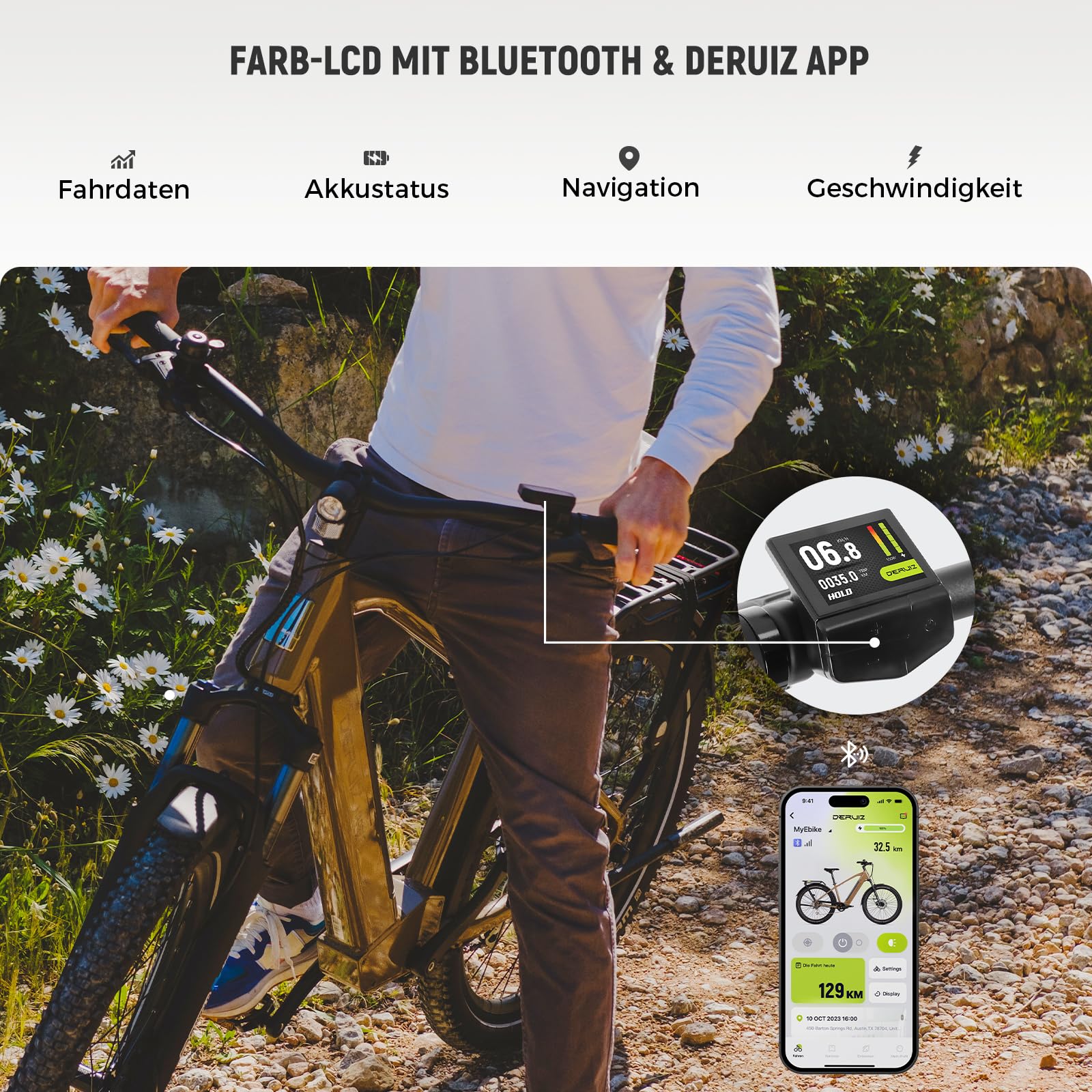 DERUIZ Marble SUV Vélo électrique 27,5" 644 Wh capteur de couple freins hydrauliques dérailleur 8 vitesses tout-terrain