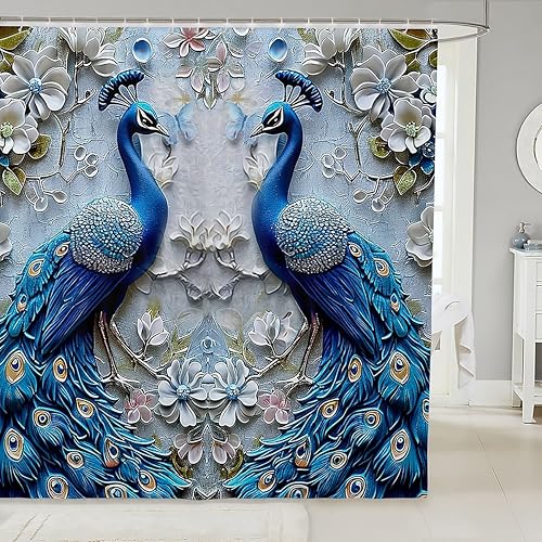 Miniatura 37 de Castle Fairy Cortina de baño hippie floral retro de los años 70 y 60, cortina de ducha de verano para niños y niños, tela impermeable con ganchos