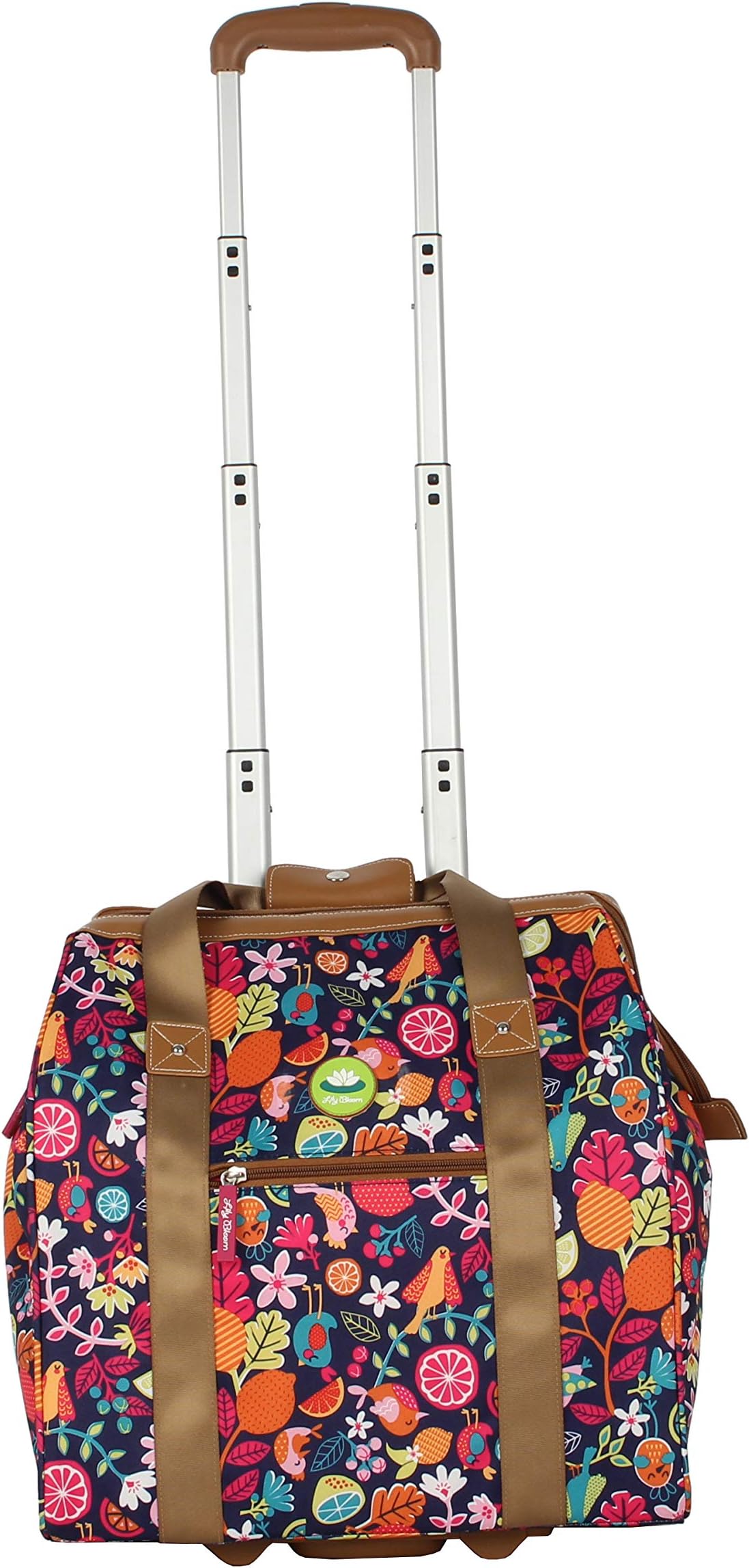 Lily BloomDesigner Under The Seat Tote Cabin Luggage Collection - 15 Inch Patterned Carry on Bag for Women - Lightweight Suitcase with 2 Rolling Wheels