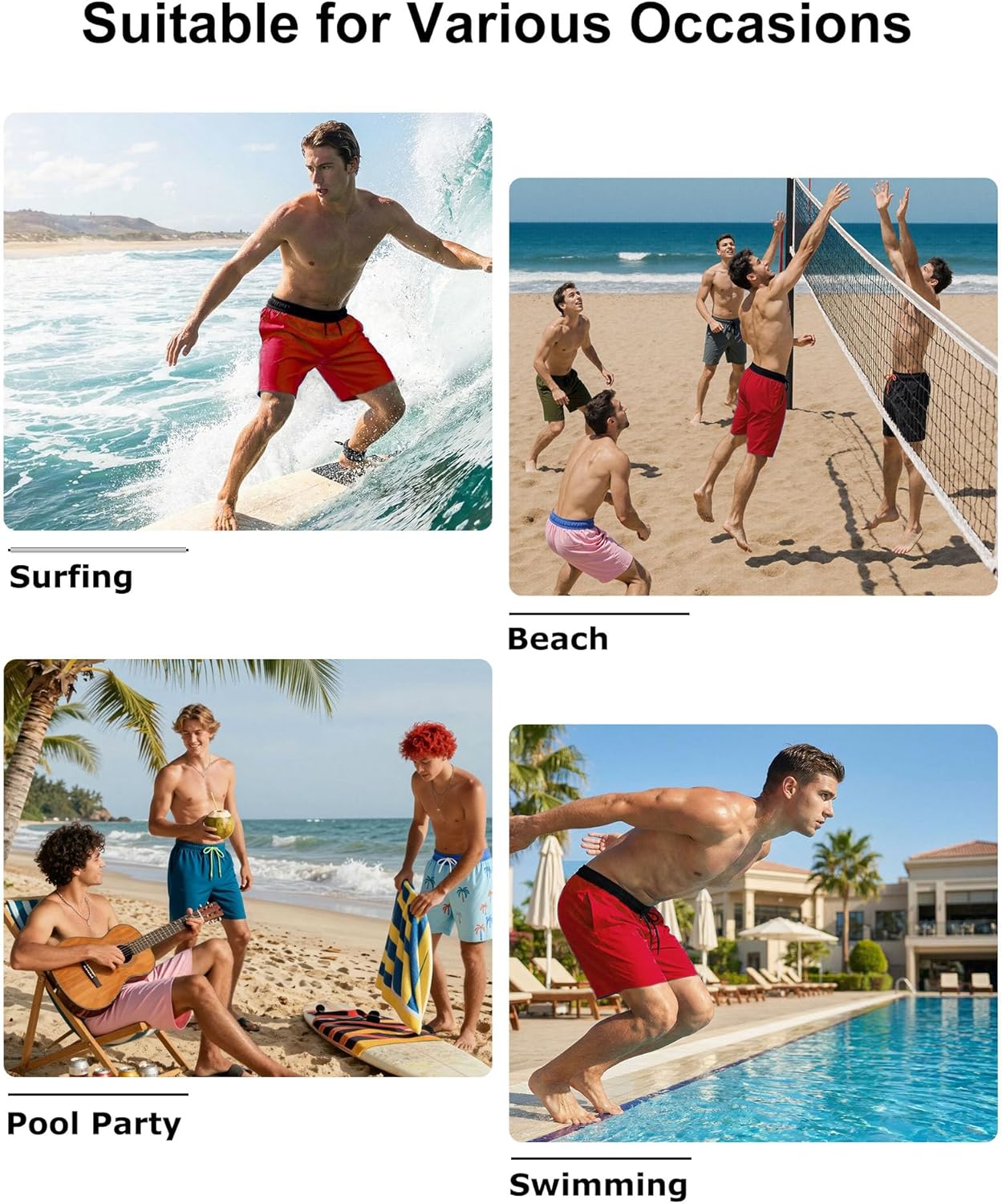 Mens Swim Trunks 7" Quick Dry Swim Shorts Swimsuit Swimming Trunks Swimwear with Pockets - Image 7