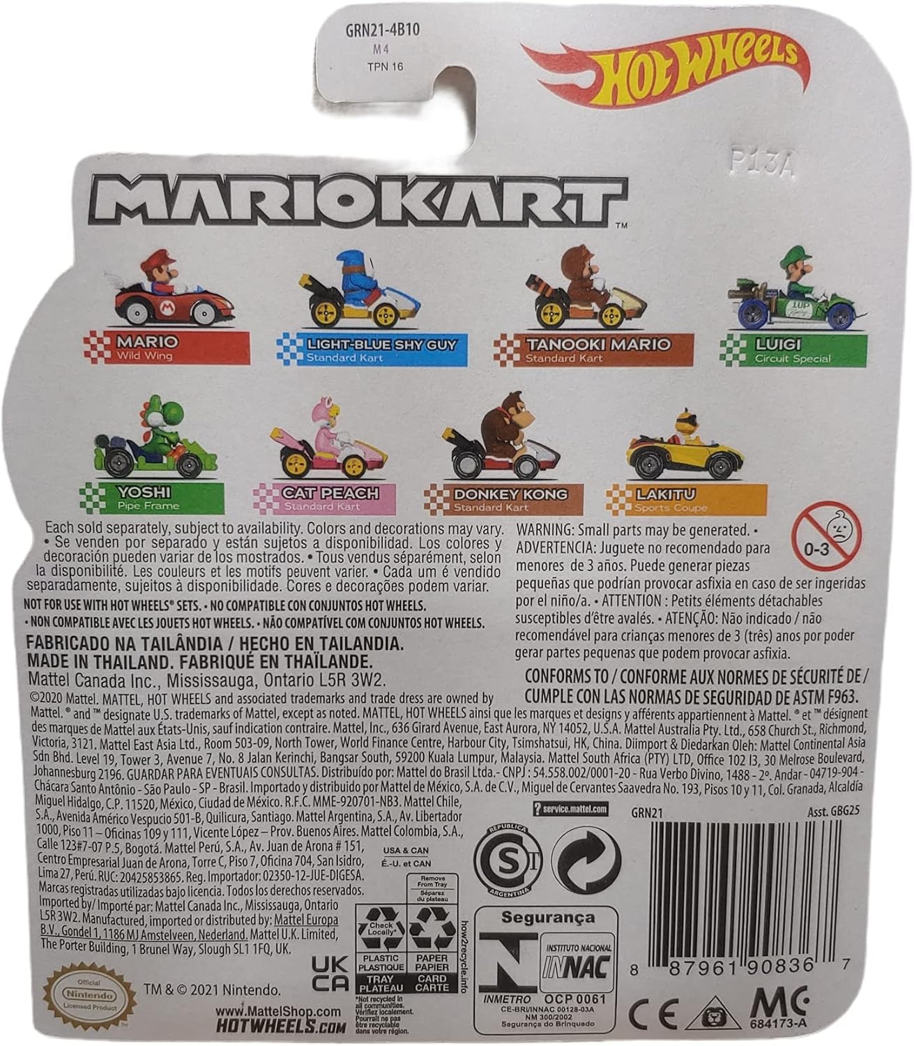 DieCast Hotwheels Mario Kart Light Blue Shy Guy Standard Kart - Toty Winner 2021